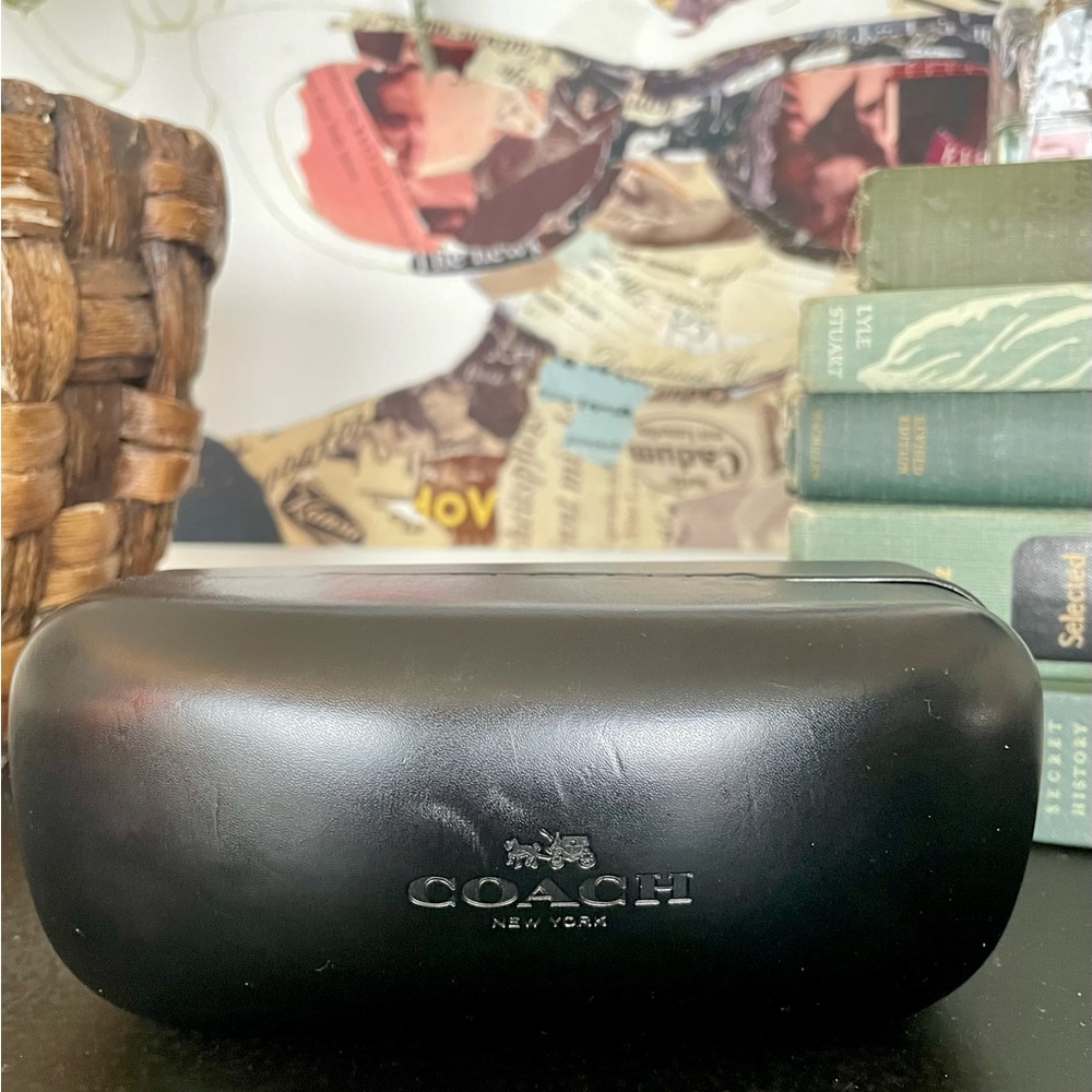 Coach black leather eye glasses/sun glasses case